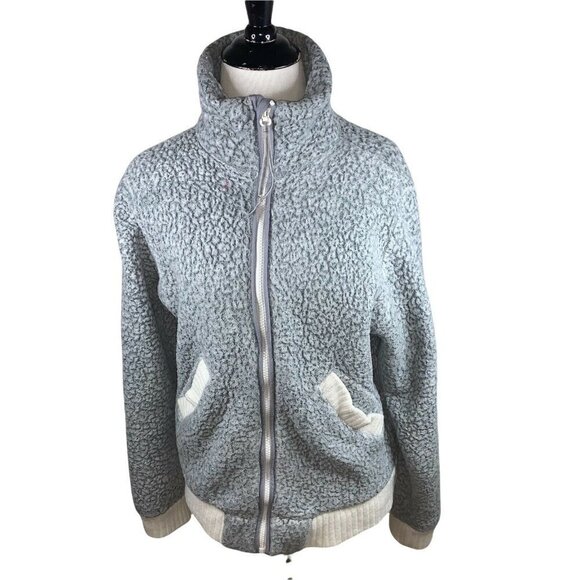 Anthropologie Saturday Sunday Women's Size XS Plush Jacket Cropped Fit Gray - Picture 1 of 5